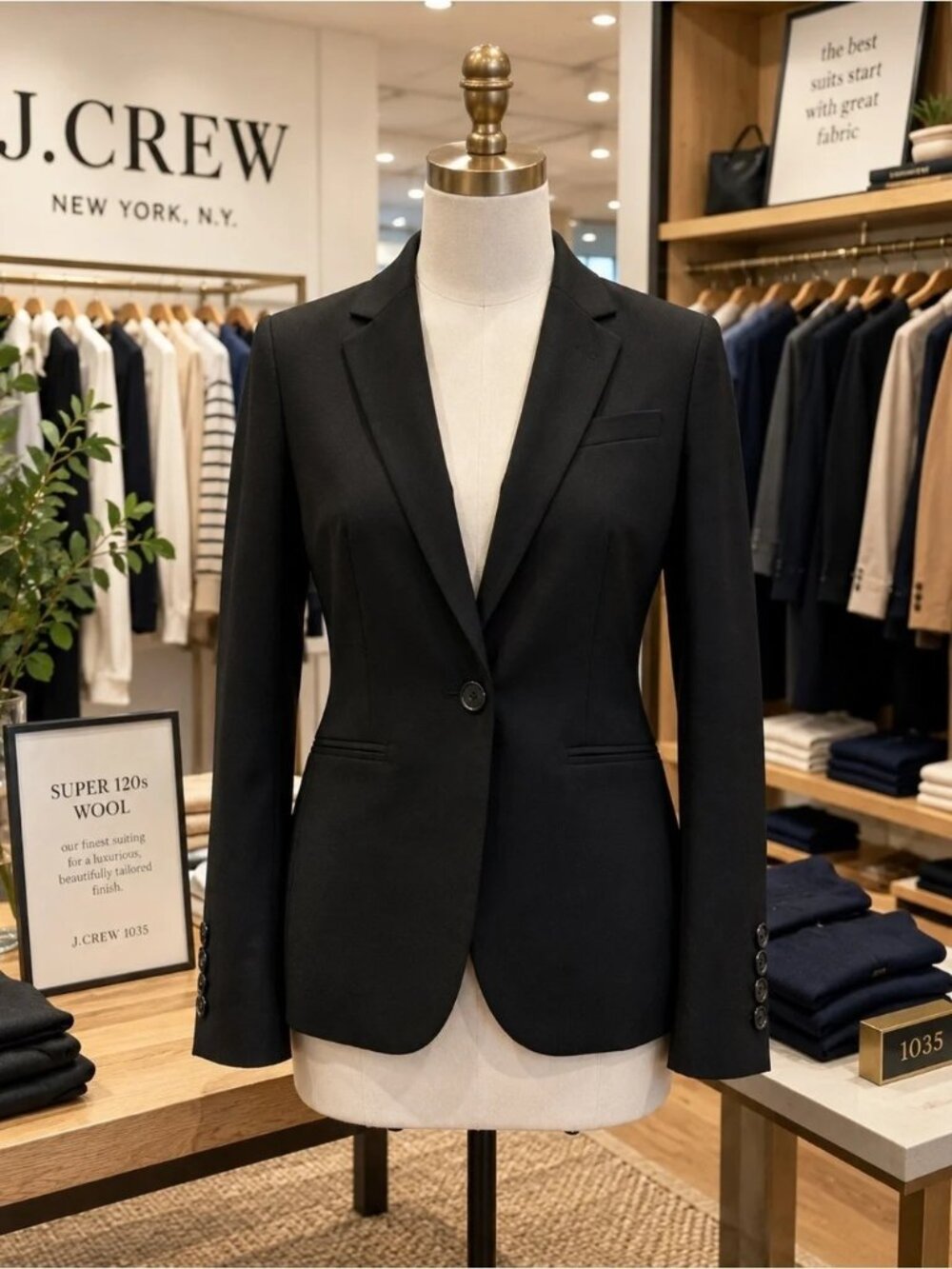 J. CREW Navy Wool Super 120's Blazer